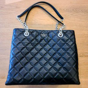 NWT Kate Spade New York Natalia Black Quilted Chain Handle Tote